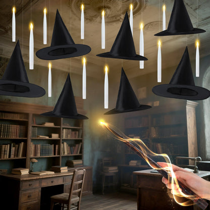 20-Pack Halloween Floating Candles with Witch Hat