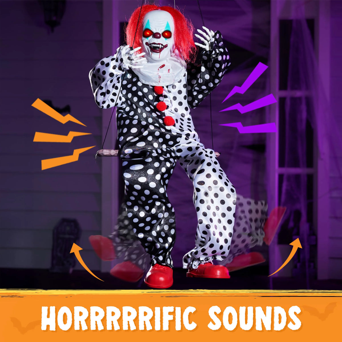 Swinging Animatronic Clown for Halloween