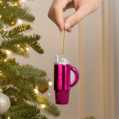 Christmas Red Glass Small Water Cup Ornament
