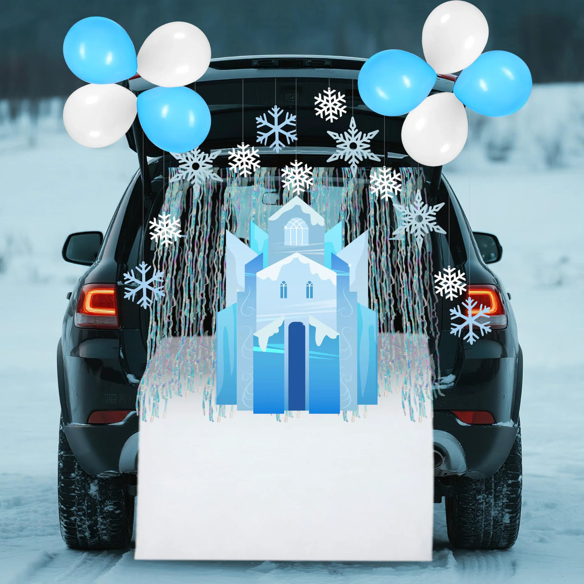 Halloween Trunk or Treat Ice Castle Snow Theme Decorations Kit