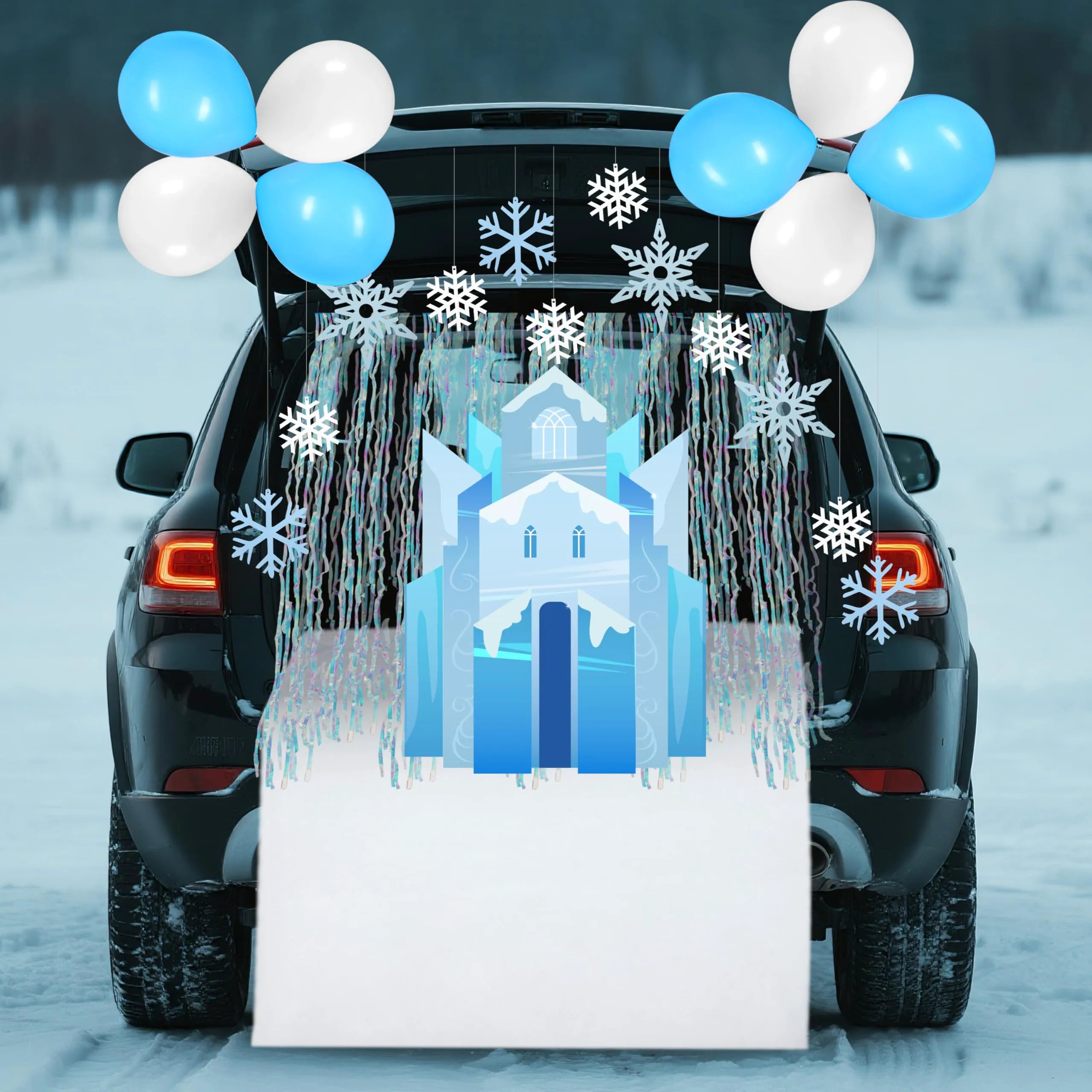 Halloween Trunk or Treat Ice Castle Snow Theme Decorations Kit