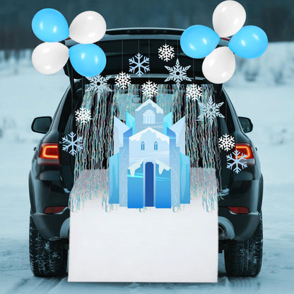 Halloween Trunk or Treat Ice Castle Snow Theme Decorations Kit