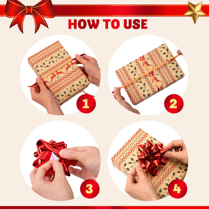 24 Pack Christmas Gift Bows for Wrapping