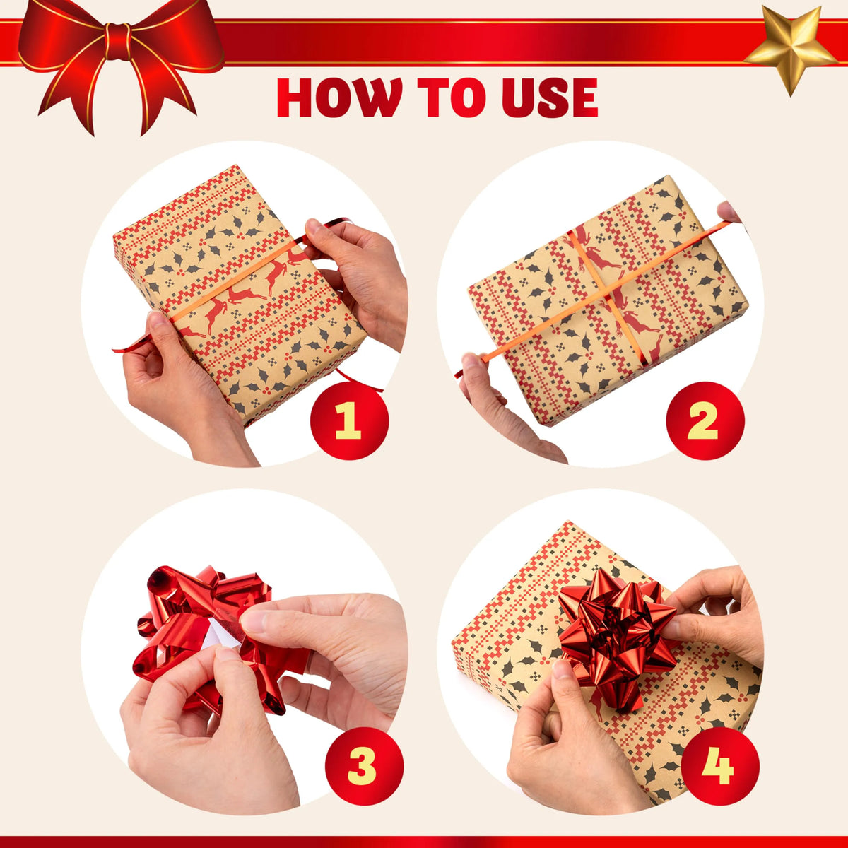 24 Pack Christmas Gift Bows for Wrapping
