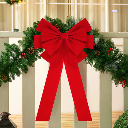 Extra Large Red Velvet Christmas Bow (35" x 18")