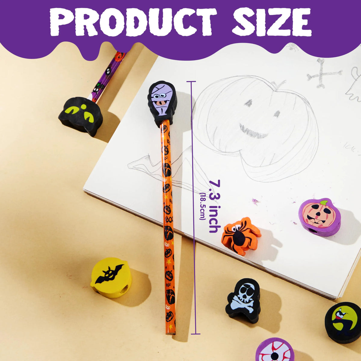 108-Piece Halloween Pencil Set with Erasers