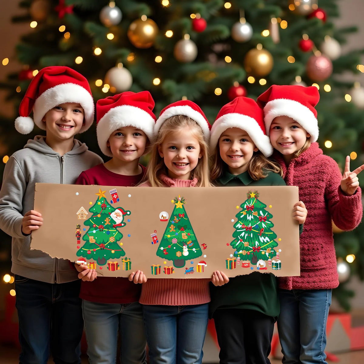 36 Christmas Tree Stickers - DIY Xmas Stocking Stuffers