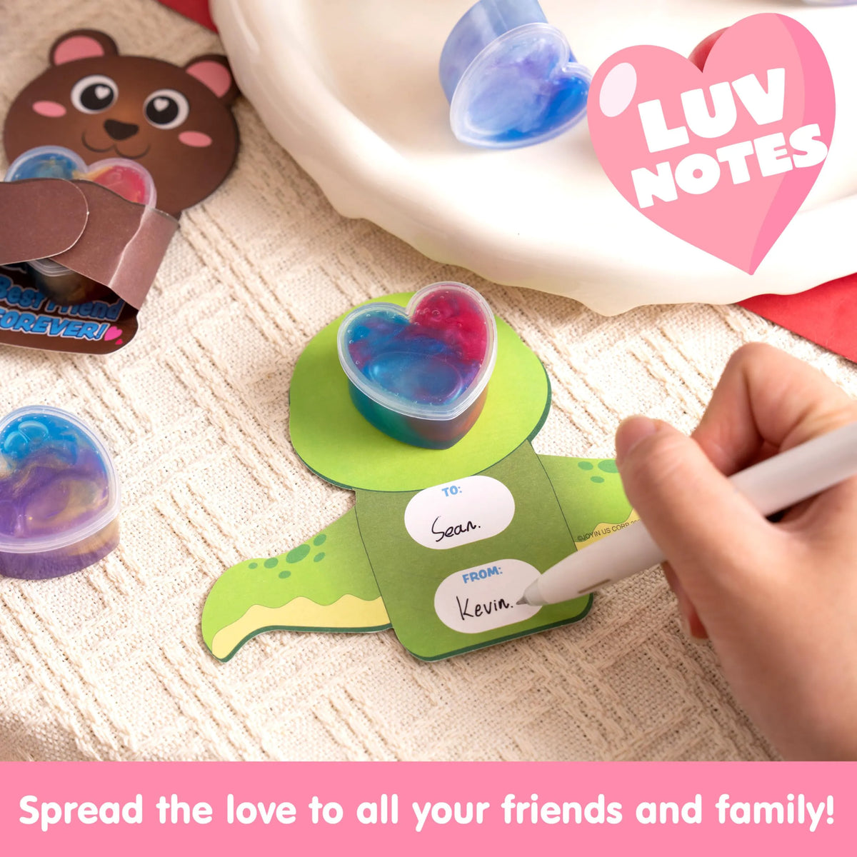 30 Valentine's Day Galaxy Slime Toys with Cute Themed Cards