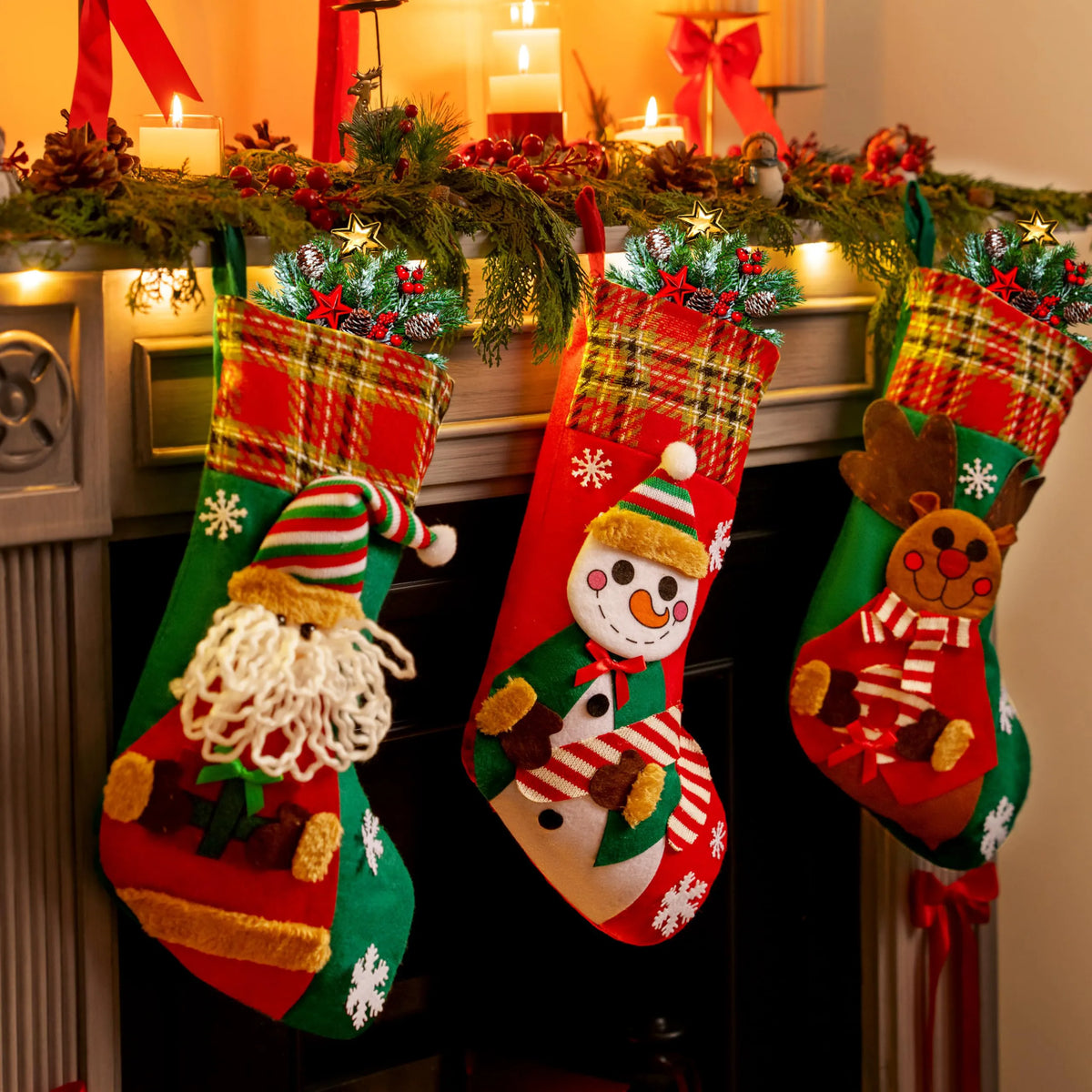 3 Pack 18-Inch Christmas Stockings Set