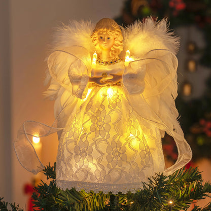 9-Inch Angel Christmas Tree Topper with Lights