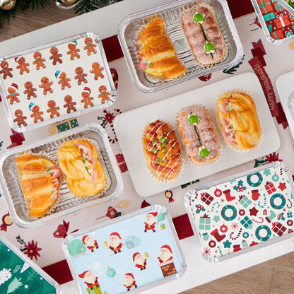 36-Pack Christmas Foil Containers with Lids