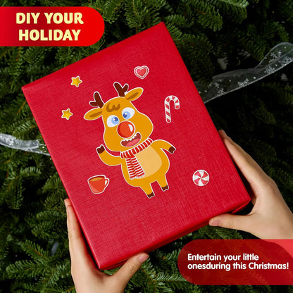 64 Pcs Christmas Make-a-Face Stickers - Fun Holiday Crafts for Kids