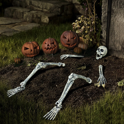5 Pcs Life Size Skeleton Halloween Decorations for Outdoor Use