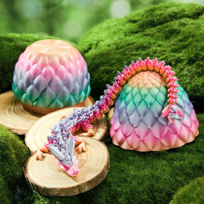 3D Printed Dragon Eggs with 12" Laser Rainbow Dragon Inside