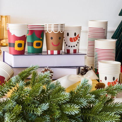 100 Pack 9oz Christmas Disposable Paper Cups