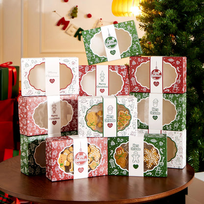 12-Pack Christmas Cookie Boxes for Gift Giving