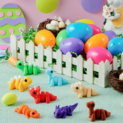 8 Prefilled Easter Eggs with Mini Dinosaur Toys
