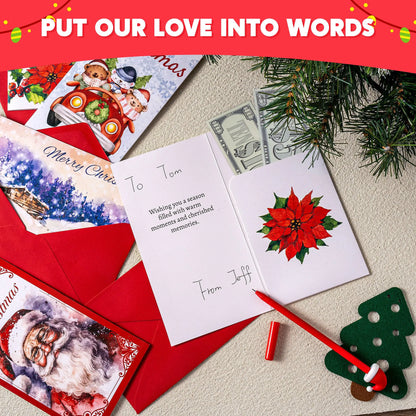 30 Christmas Classic Money Cards with Envelopes