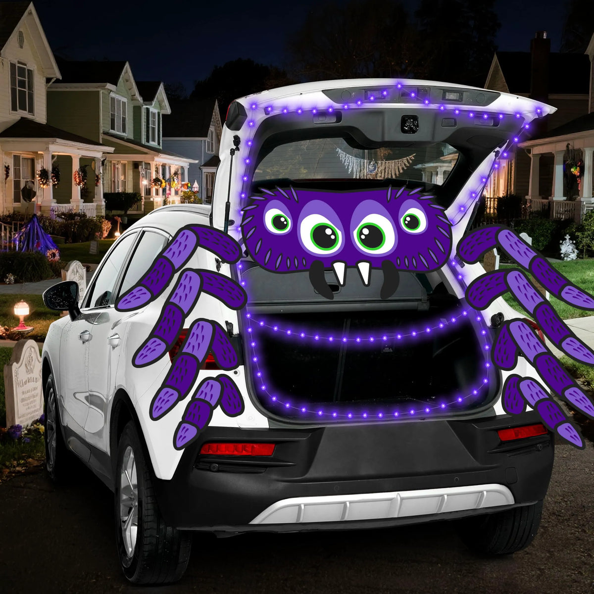 Spider-Themed Halloween Trunk or Treat Car Decorations Kit