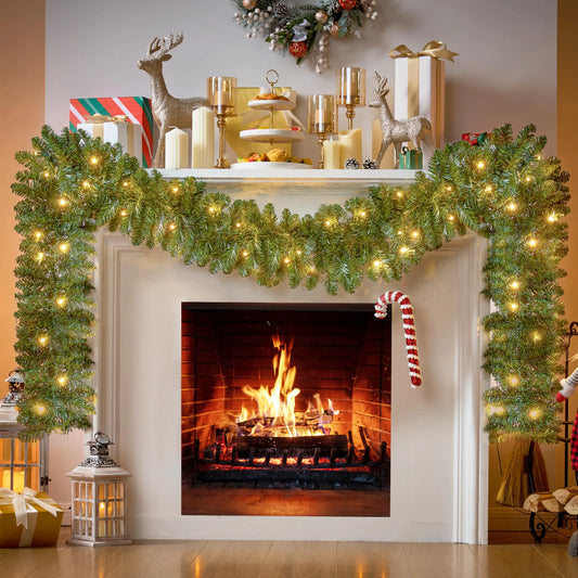 9Ft Prelit Christmas Garland with 50 Lights