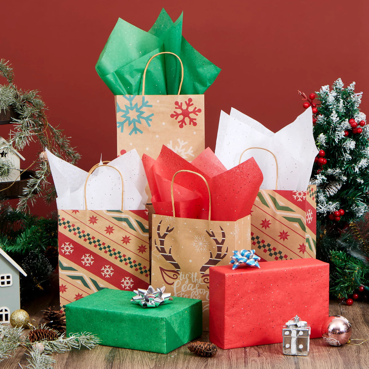 72 Sheets Glitter Tissue Paper for Gift Bags