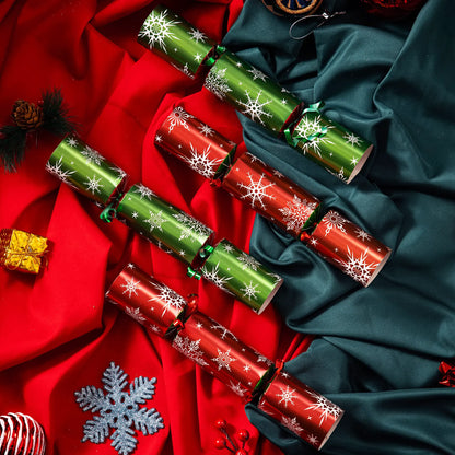Christmas Party Table Favors - Red Green Snowflake (8 Pack)