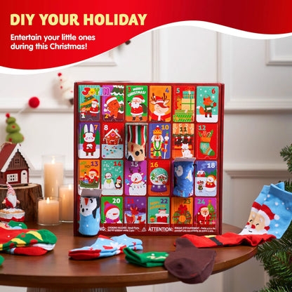 24 Days of Christmas Advent Calendar with Warm Cotton Socks for Adults