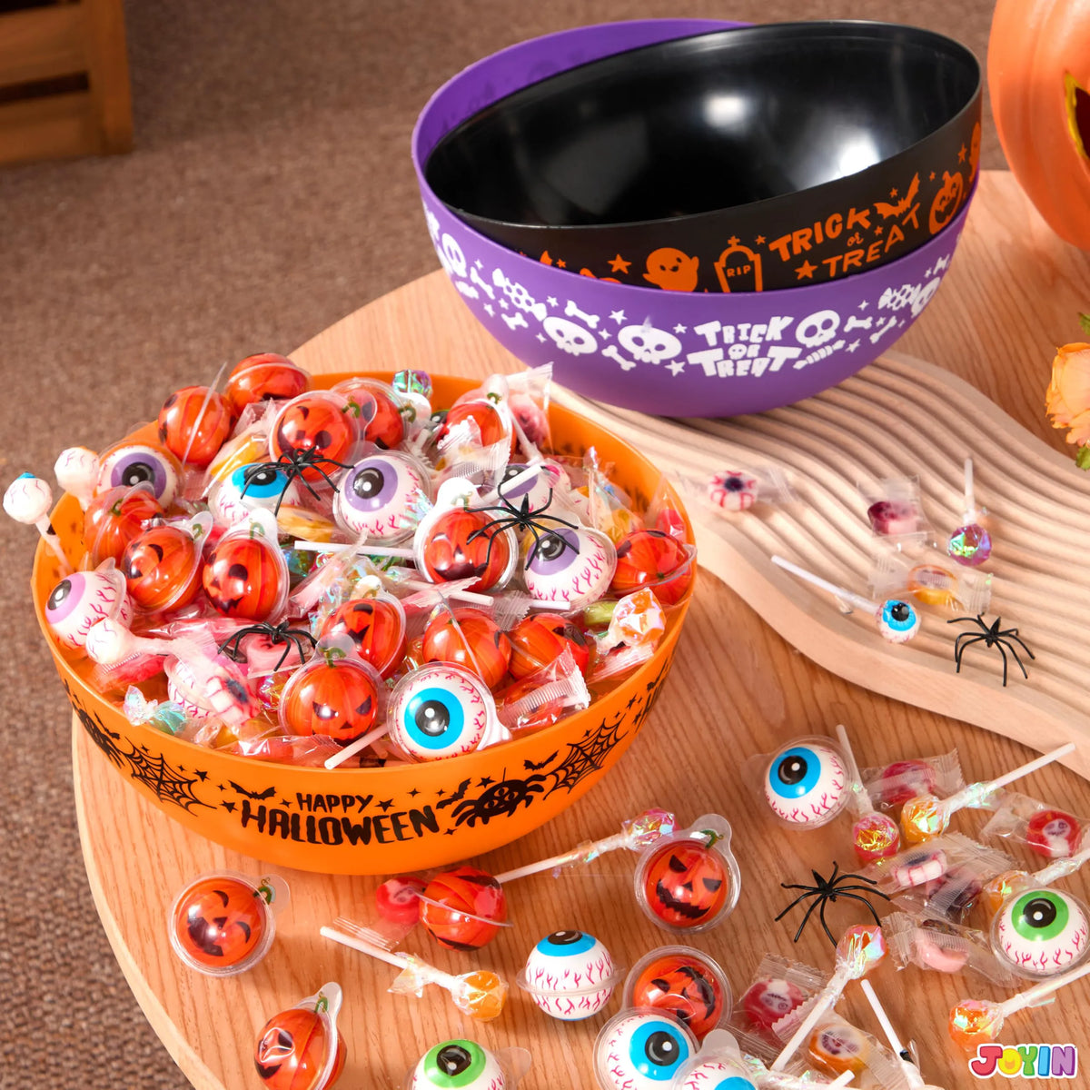 3 PCS Halloween Candy Bowls, 9.6" x 4.4" Trick or Treat Bowls