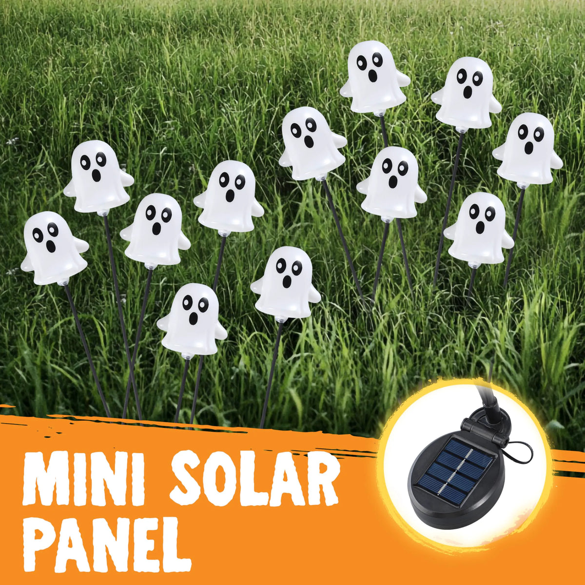 2-Pack 12-LED Solar-Powered Ghost Lights