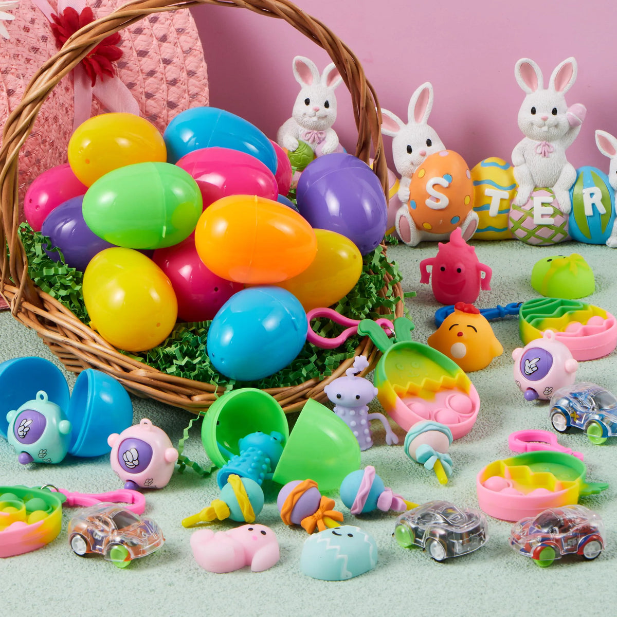 25 Prefilled Easter Eggs with Assorted Toys and Stickers