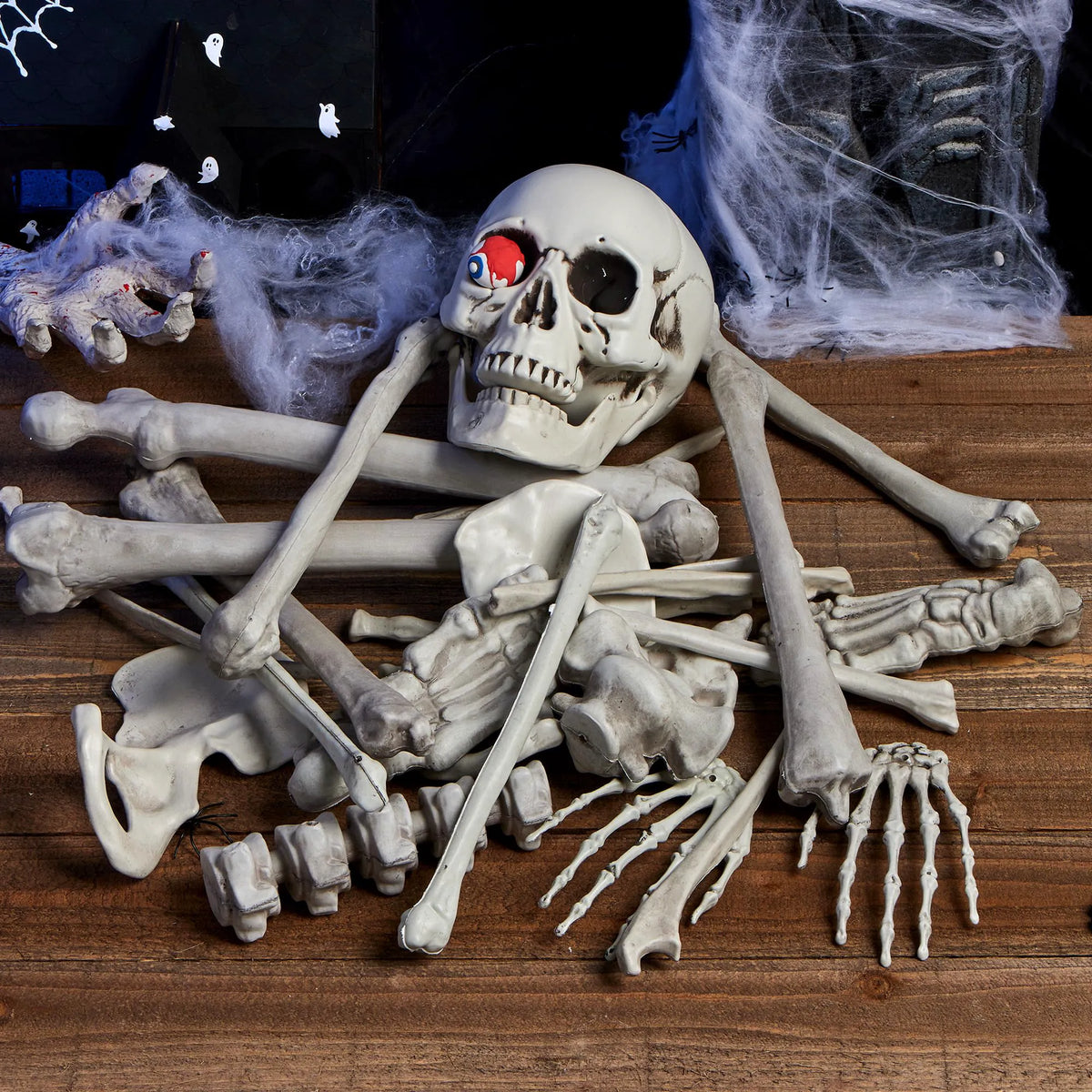 28-Piece Halloween Skeleton Bones & Skull Decoration Kit