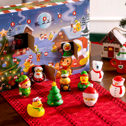 24 Days of Christmas Advent Calendar with Rubber Ducky Bath Toys
