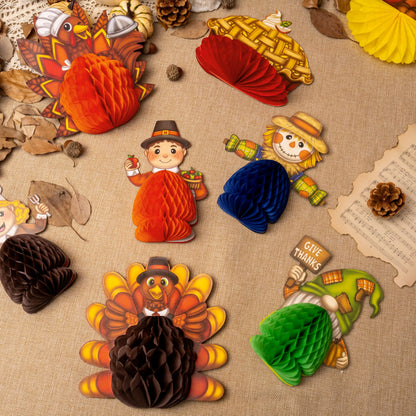 9-Piece Thanksgiving Honeycomb Decorations Set