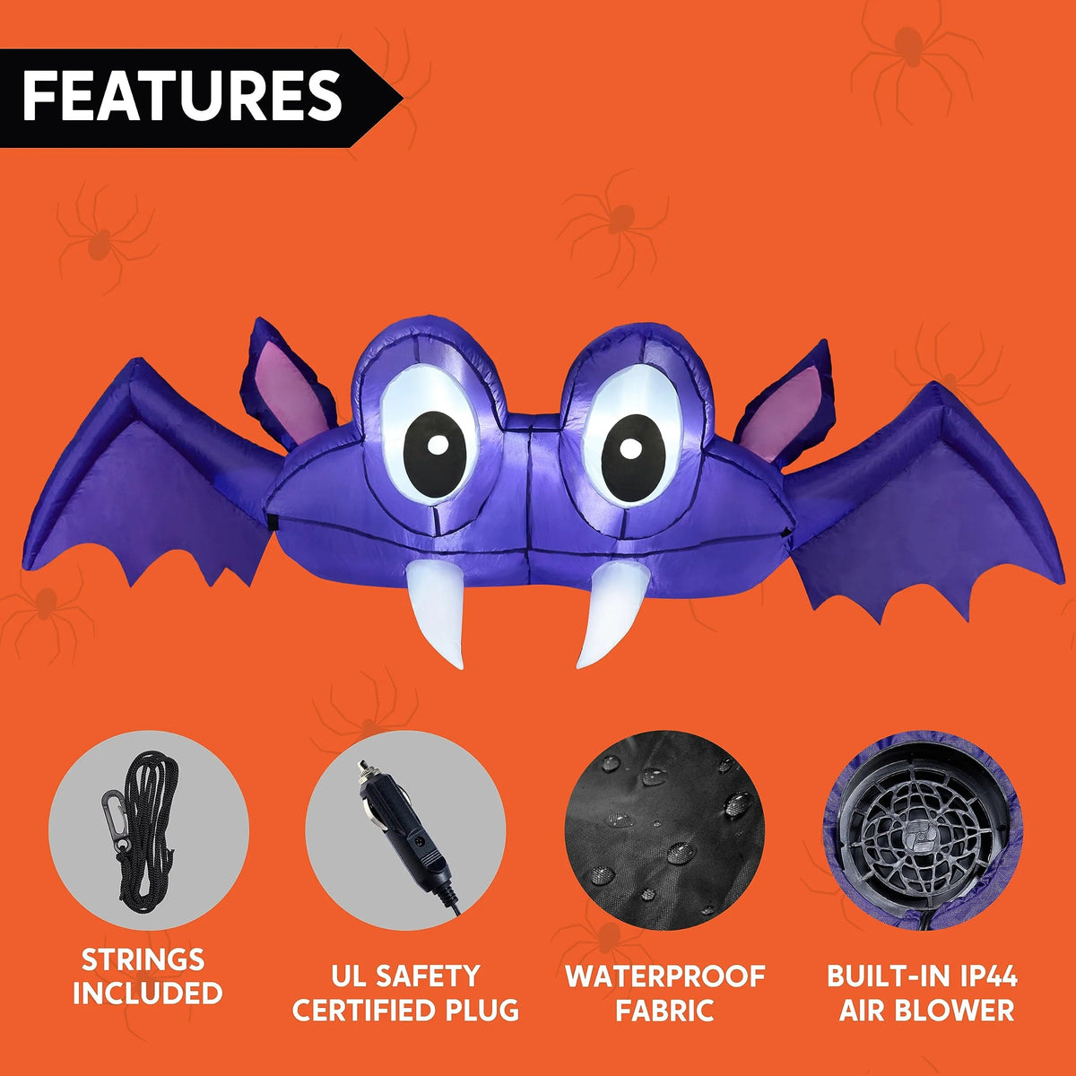 6ft Bat Trunk or Treat Halloween Inflatable