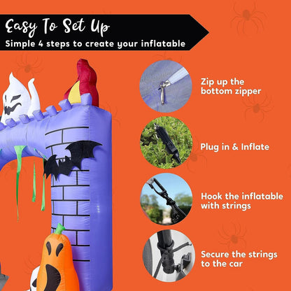 6ft Haunted Castle Trunk-or-Treat Halloween Inflatable