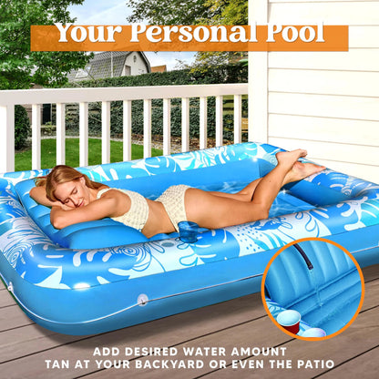 70in x 46in Large Blue Sun Tan Tub Pool Float