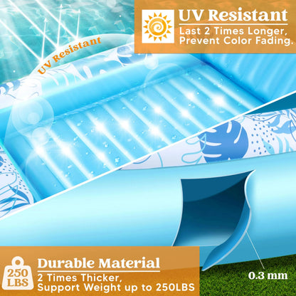 70in x 46in Large Blue Sun Tan Tub Pool Float