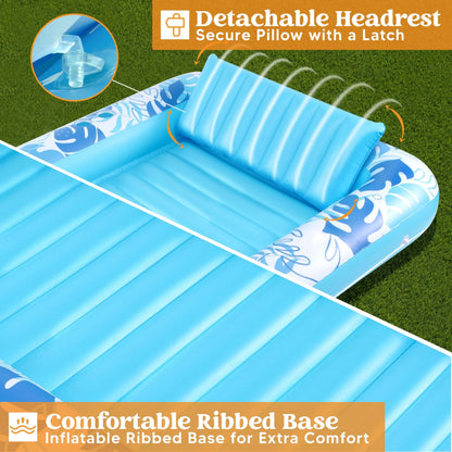 70in x 46in Large Blue Sun Tan Tub Pool Float