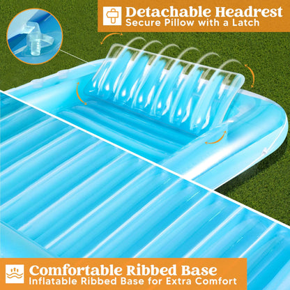 70in x 46in Large Blue Sun Tan Tub Pool Float