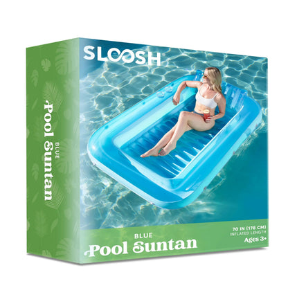 70in x 46in Large Blue Sun Tan Tub Pool Float