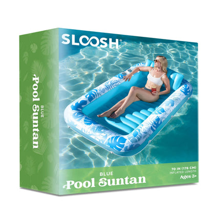 70in x 46in Large Blue Sun Tan Tub Pool Float