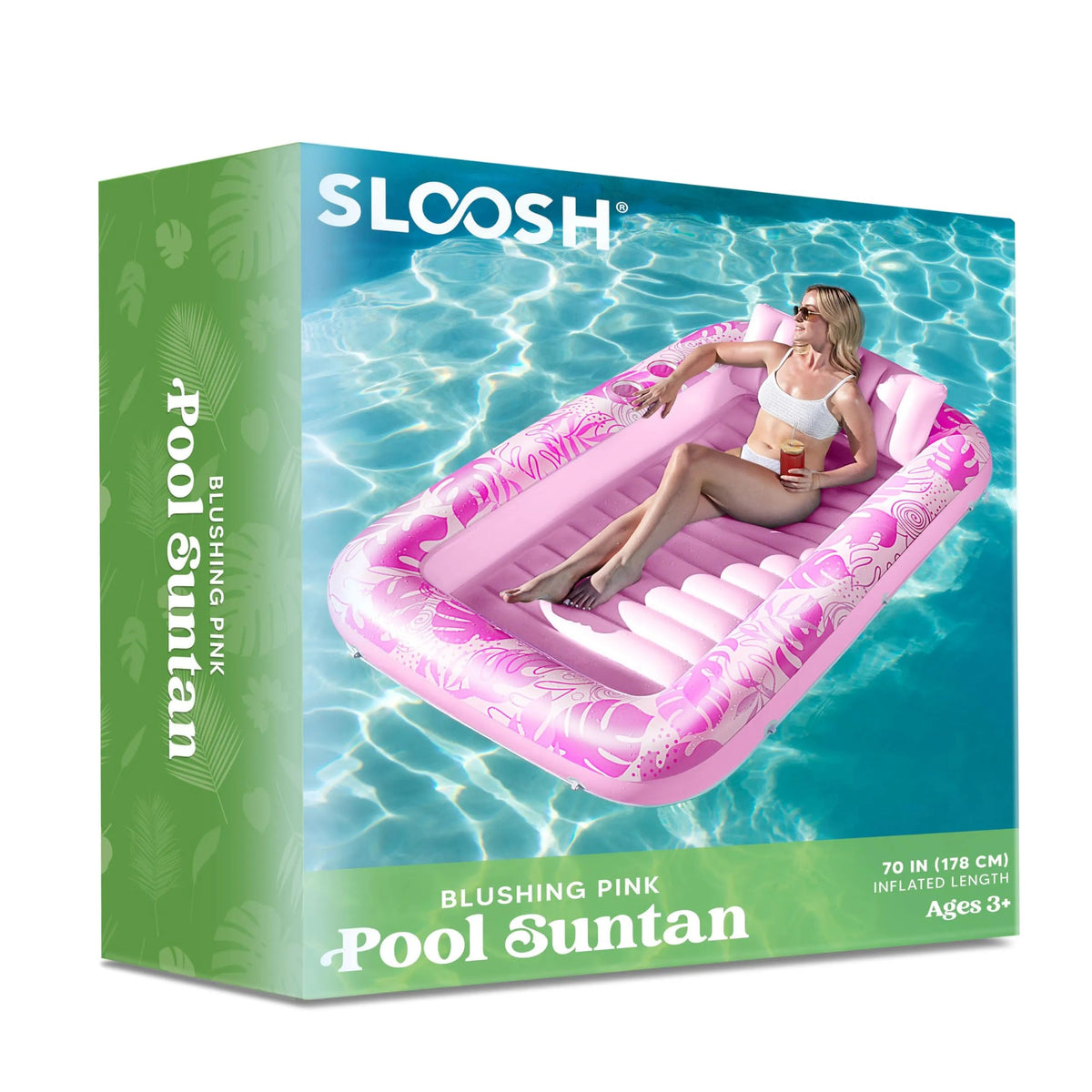 Large Blushing Pink Suntan Tub Pool Float (70in x 46in)