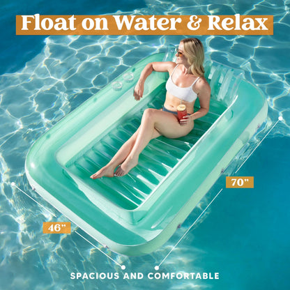 70in x 46in Large Cyan Sun Tan Tub Pool Float