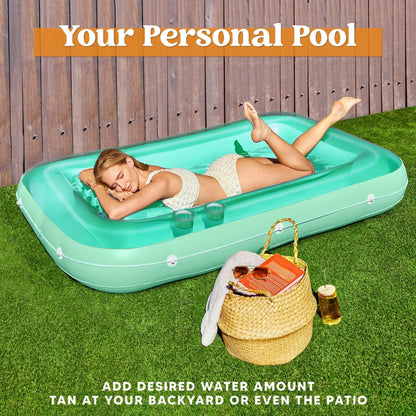 70in x 46in Large Cyan Sun Tan Tub Pool Float
