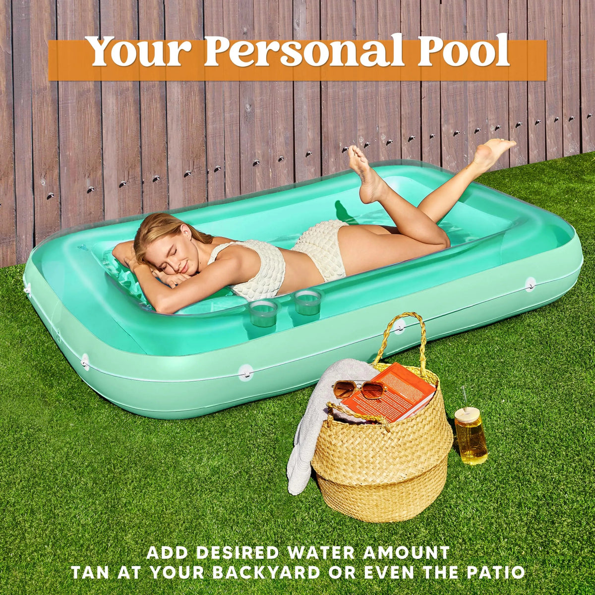 70in x 46in Large Cyan Sun Tan Tub Pool Float