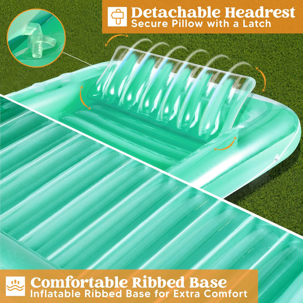 70in x 46in Large Cyan Sun Tan Tub Pool Float