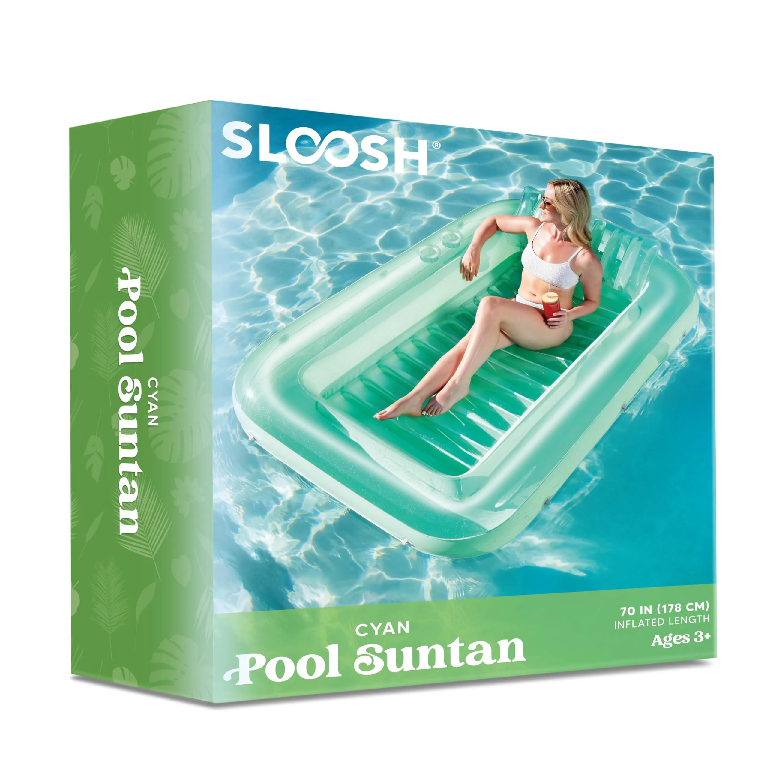 70in x 46in Large Cyan Sun Tan Tub Pool Float