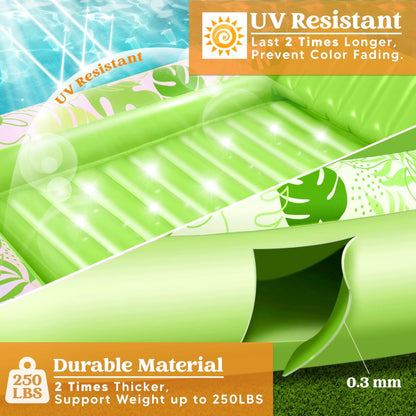 70in x 46in Large Green Sun Tan Tub Pool Float