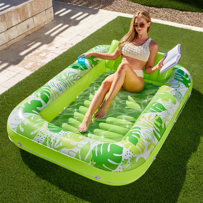70in x 46in Large Green Sun Tan Tub Pool Float