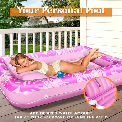 70in x 46in Large Hot Pink Sun Tan Tub Pool Float
